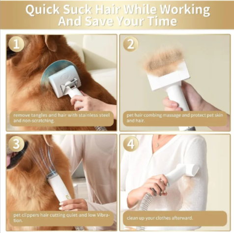 5-in-1 Pet Grooming Vacuum Kit